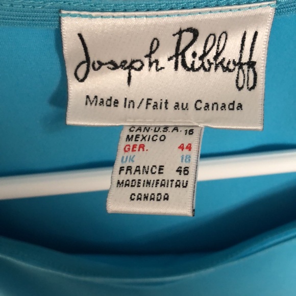Joseph Ribkoff pull on Skirt & tank top turquoise top has a very small mark - Picture 4 of 5